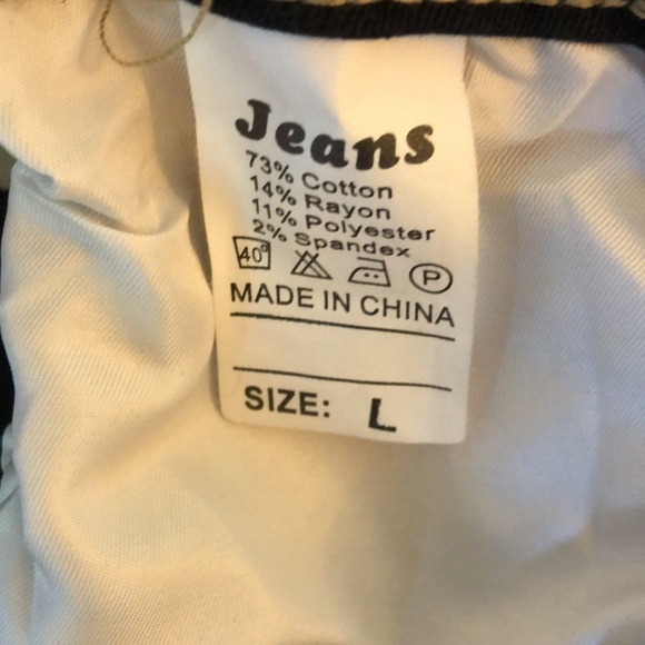 PATCHWORK straight leg jeans black tan and off white colorway. - Picture 10 of 10